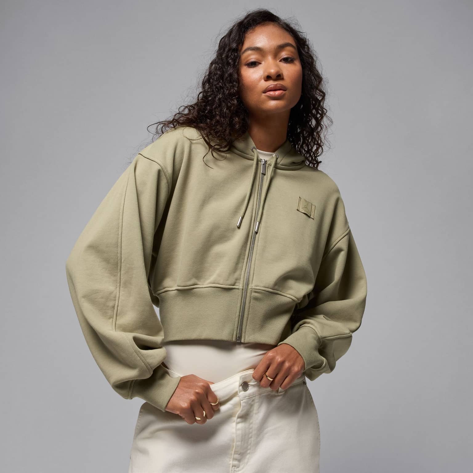 Толстовка Jordan Flight Fleece Cropped Satin-Lined